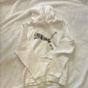 White Hoodie with Silver Logo